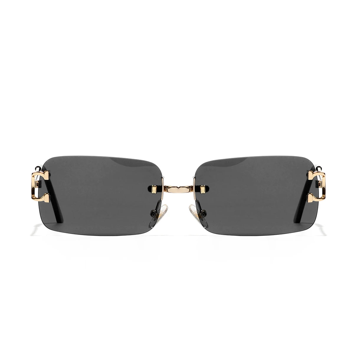 Ruiao 2025 rimless sunglasses UV400 fashion square metal glasses for men women designer man's brand sun shades for outdoor