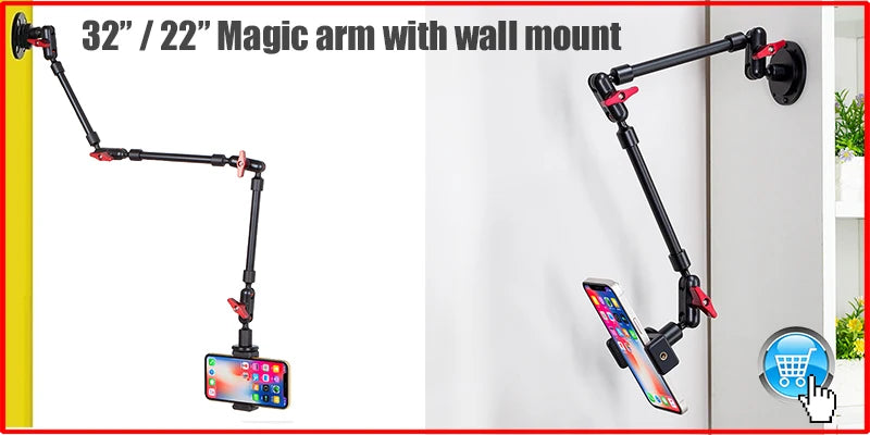BFOLLOW Lazy Bracket Stand for Bed Desk with Tablet Mobile Phone Holder Magsafe Magnetic Mount iPhone Flexiable Boom Arm