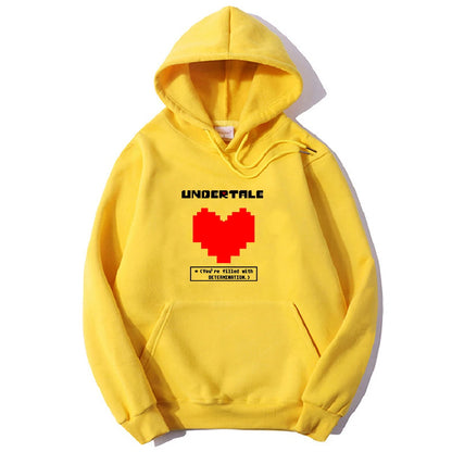 Undertale Game You're Filled with Determination Hoodies Women Casual Long Sleeve Sweatshirt for Winter/autumn Hooded Hoodie Girl
