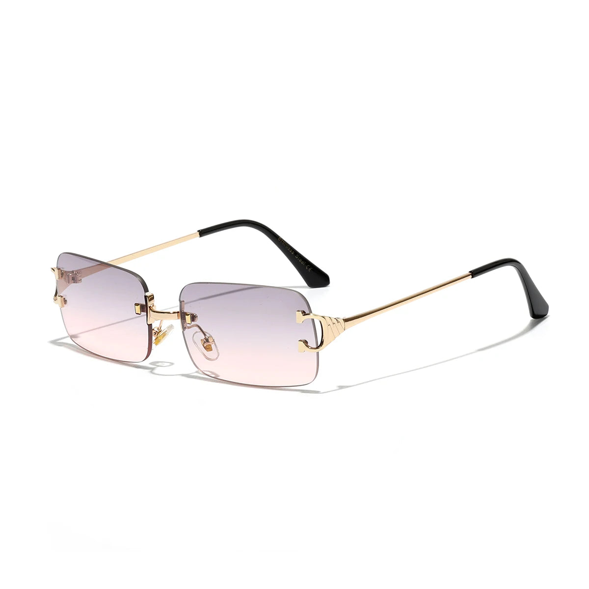 Ruiao 2025 rimless sunglasses UV400 fashion square metal glasses for men women designer man's brand sun shades for outdoor