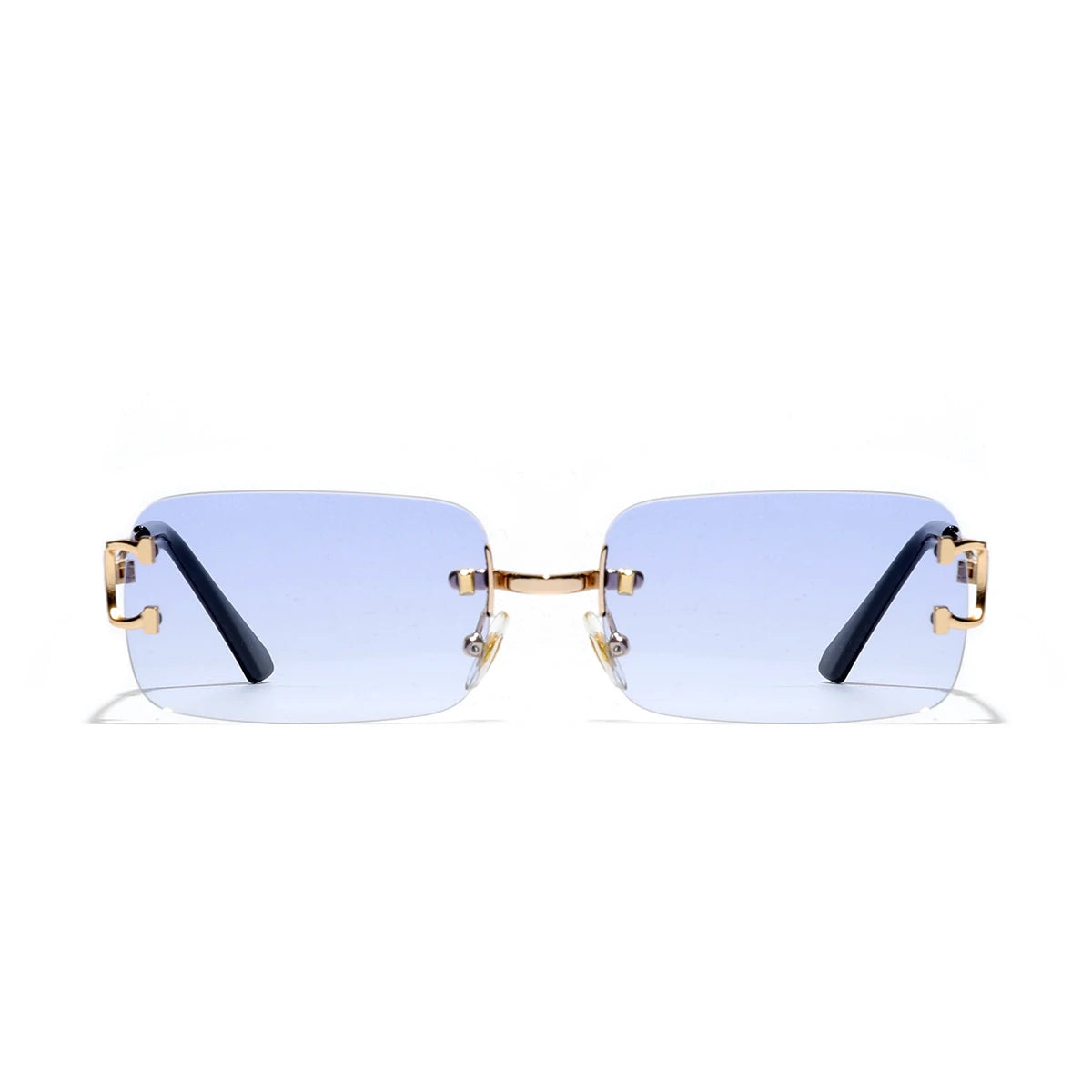 Ruiao 2025 rimless sunglasses UV400 fashion square metal glasses for men women designer man's brand sun shades for outdoor