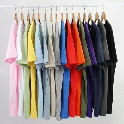 \ Summer Cotton Breathable T-shirt Men's Ins Trend Niche New Printed Loose Round Neck Versatile Commuter Top Men's Clothing
