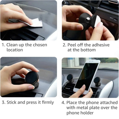 Magnetic Car Phone Holder Stand 360 Rotate For Huawei iPhone Samsung Magnet Mount Round Car Holder Dashboard Mobile Phone Holder