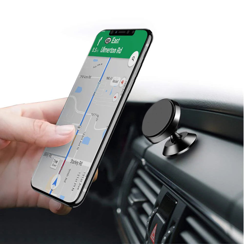 Magnetic Car Phone Holder Stand 360 Rotate For Huawei iPhone Samsung Magnet Mount Round Car Holder Dashboard Mobile Phone Holder