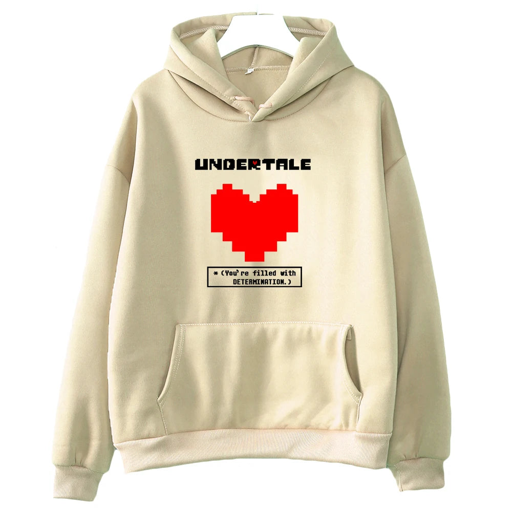 Undertale Game You're Filled with Determination Hoodies Women Casual Long Sleeve Sweatshirt for Winter/autumn Hooded Hoodie Girl