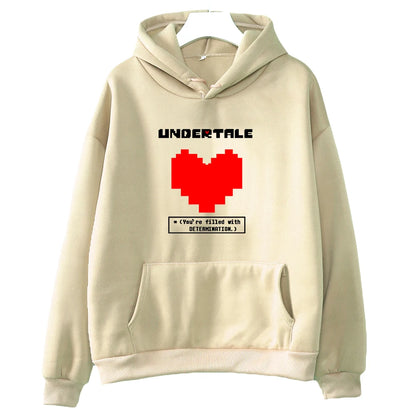 Undertale Game You're Filled with Determination Hoodies Women Casual Long Sleeve Sweatshirt for Winter/autumn Hooded Hoodie Girl