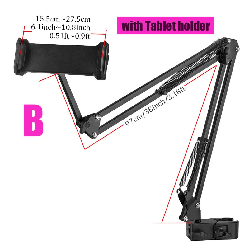 BFOLLOW Lazy Bracket Stand for Bed Desk with Tablet Mobile Phone Holder Magsafe Magnetic Mount iPhone Flexiable Boom Arm