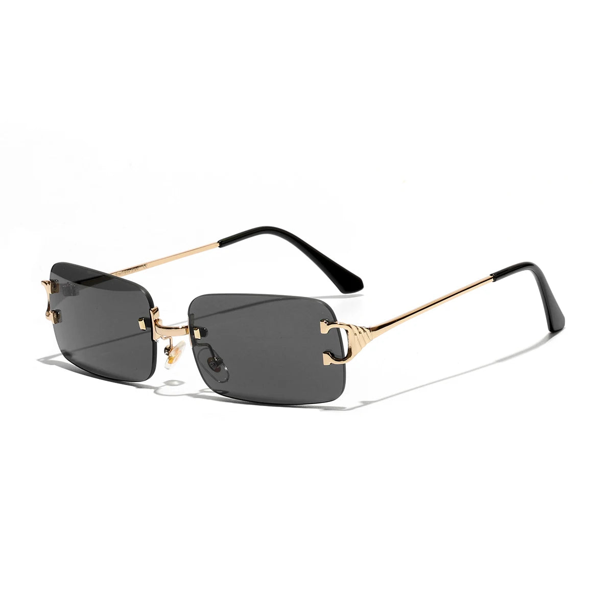 Ruiao 2025 rimless sunglasses UV400 fashion square metal glasses for men women designer man's brand sun shades for outdoor