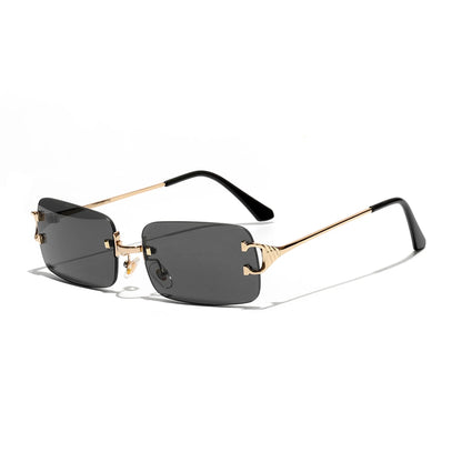 Ruiao 2025 rimless sunglasses UV400 fashion square metal glasses for men women designer man's brand sun shades for outdoor