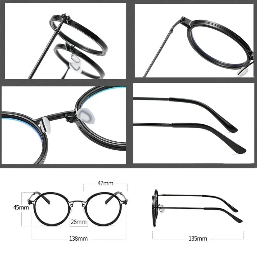 Vintage Round Metal Frame Anti Blue Light Blocking Glasses Women Men Fashion Optical Eyewear Reading Computer Eyeglasses