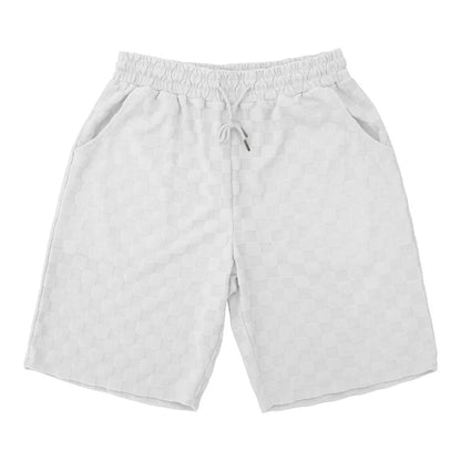 European and American Oversized Fashion Brand Men's Summer New Chessboard Plaid Loose Sports and Leisure Two-Piece Set