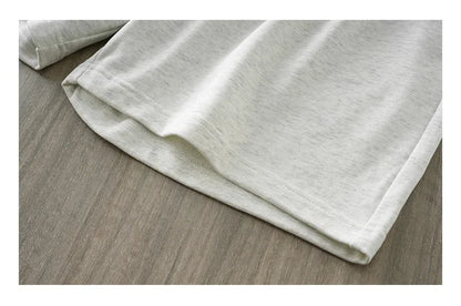 Men's Summer 100% Cotton Fashion Los Angeles Letter Printing Loose Large Casual Comfort T-Shirt Shorts Two-piece Set