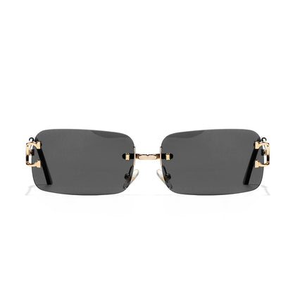 Ruiao 2025 rimless sunglasses UV400 fashion square metal glasses for men women designer man's brand sun shades for outdoor