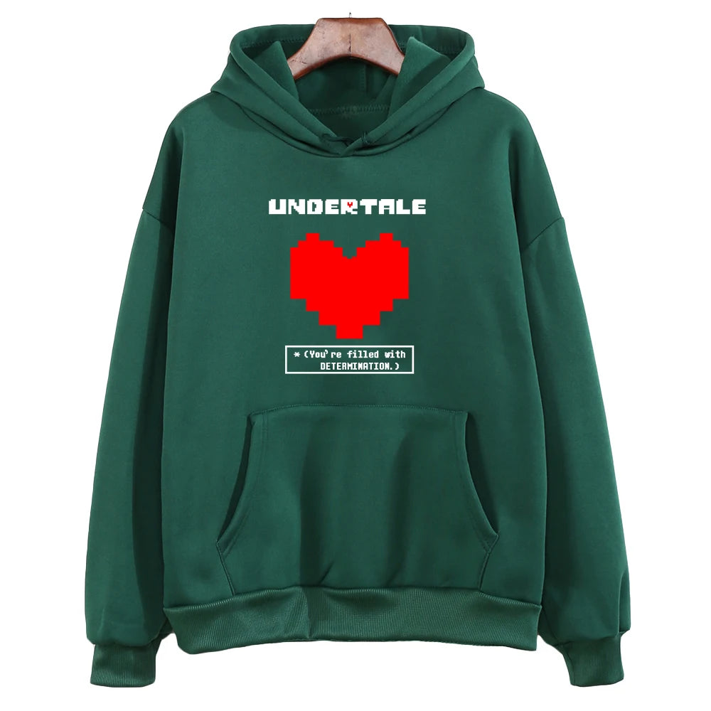Undertale Game You're Filled with Determination Hoodies Women Casual Long Sleeve Sweatshirt for Winter/autumn Hooded Hoodie Girl