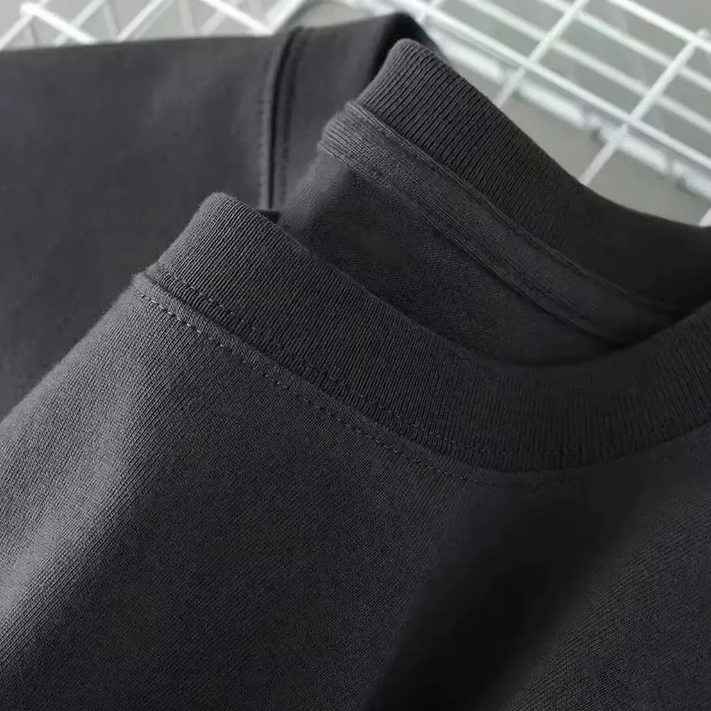 New 2025 Summer Pure Cotton American Retro Trend Personalized Design Printed Men's and Women's  T-shirt Loose Casual Top