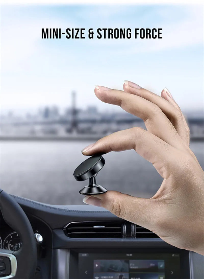 Magnetic Car Phone Holder Stand 360 Rotate For Huawei iPhone Samsung Magnet Mount Round Car Holder Dashboard Mobile Phone Holder