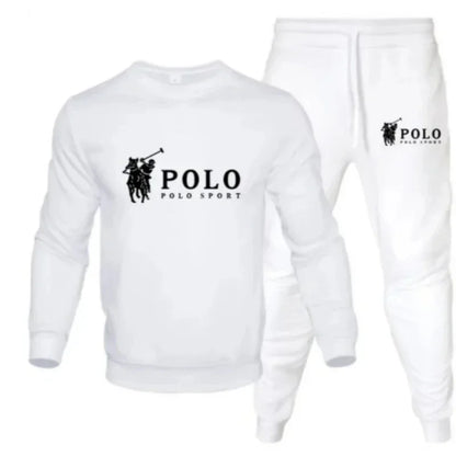 A two-piece set of men's round-neck pullover and jogging pants for autumn and winter fashion fitness outdoor casual sportswear