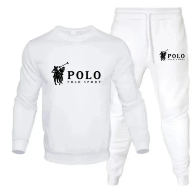 A two-piece set of men's round-neck pullover and jogging pants for autumn and winter fashion fitness outdoor casual sportswear