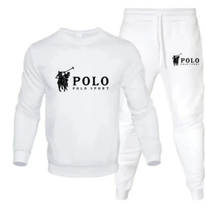 A two-piece set of men's round-neck pullover and jogging pants for autumn and winter fashion fitness outdoor casual sportswear