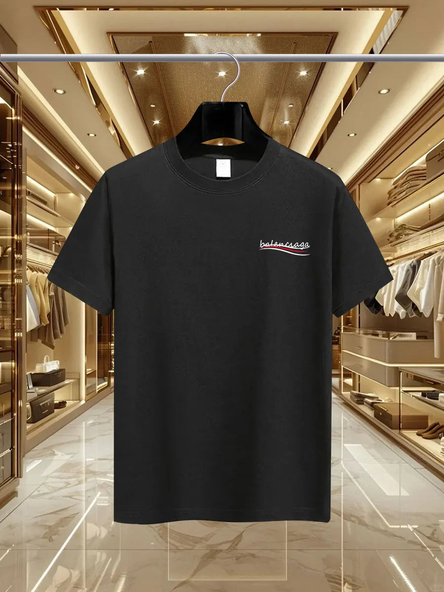 Parisian printed men's T-shirts, men's short-sleeved round-neck casual tops, international urban trends for summer and spring me