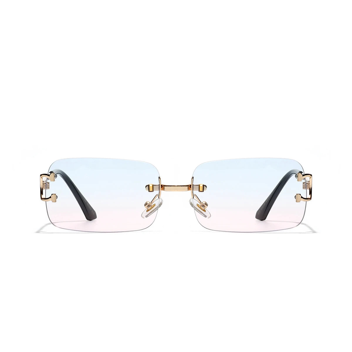 Ruiao 2025 rimless sunglasses UV400 fashion square metal glasses for men women designer man's brand sun shades for outdoor
