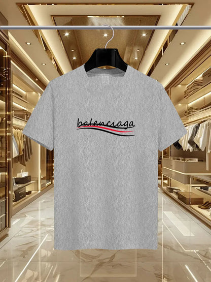 Parisian printed men's T-shirts, men's short-sleeved round-neck casual tops, international urban trends for summer and spring me