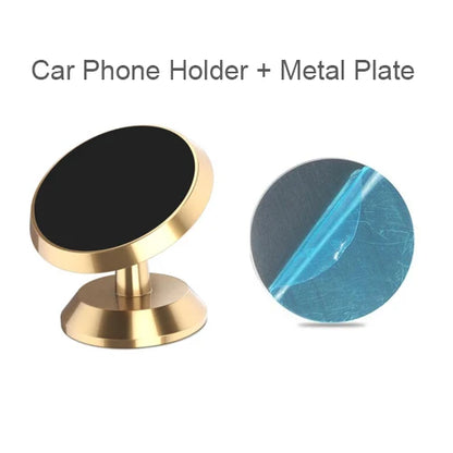 Magnetic Car Phone Holder Stand 360 Rotate For Huawei iPhone Samsung Magnet Mount Round Car Holder Dashboard Mobile Phone Holder