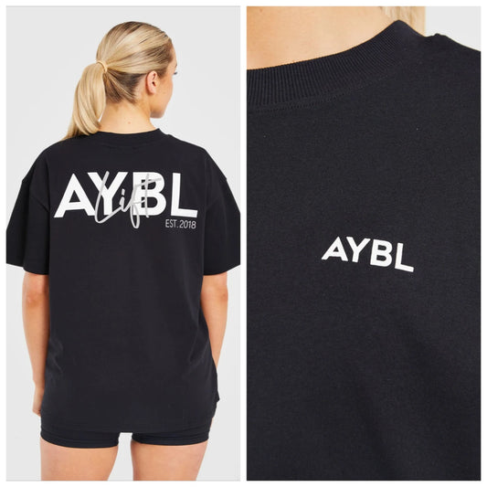 Summer New High-quality  Women's AYBL Letter Printing Sports Fitness Short-sleeved T-shirt Crew Neck Fashion Top