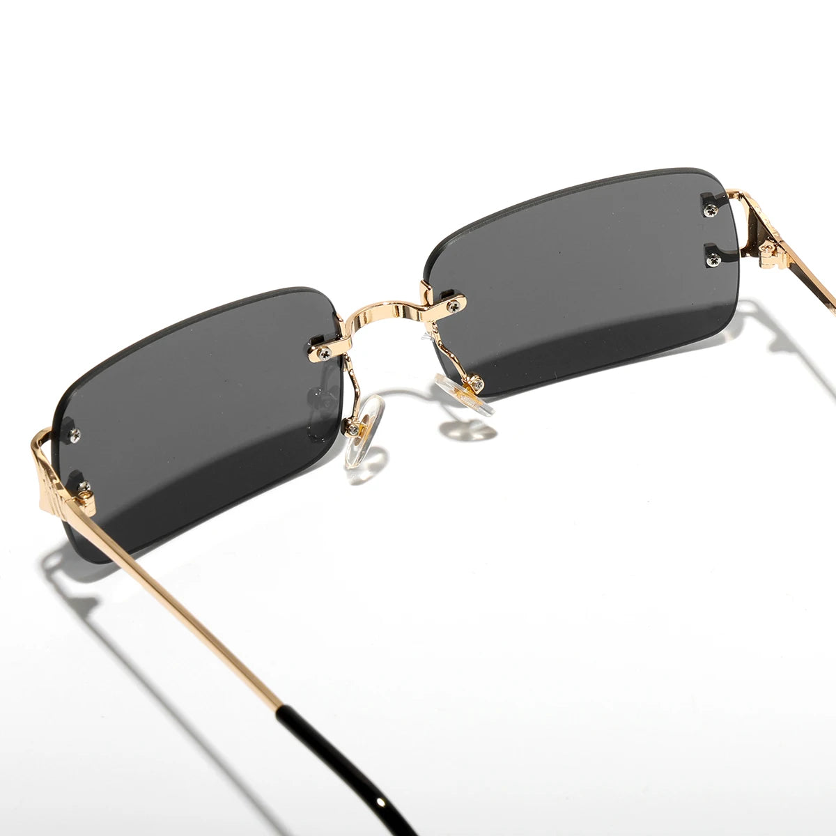 Ruiao 2025 rimless sunglasses UV400 fashion square metal glasses for men women designer man's brand sun shades for outdoor