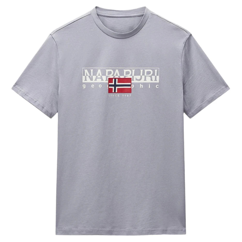 Luxury brand cotton men's and women's T-shirts short Napapijri men's Elmer short-sleeved peripheral pattern print summer fashion