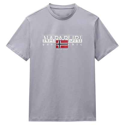 Luxury brand cotton men's and women's T-shirts short Napapijri men's Elmer short-sleeved peripheral pattern print summer fashion