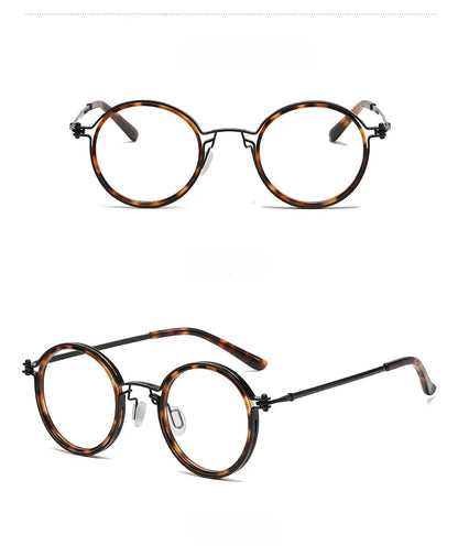 Vintage Round Metal Frame Anti Blue Light Blocking Glasses Women Men Fashion Optical Eyewear Reading Computer Eyeglasses