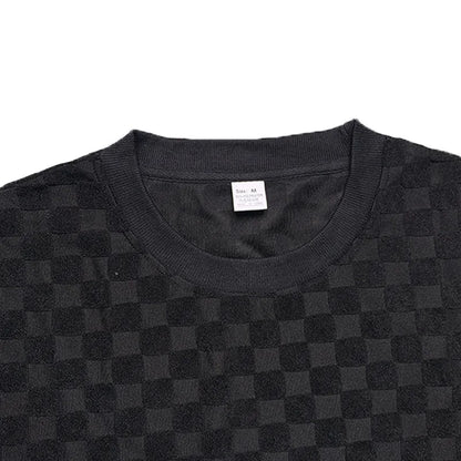 European and American Oversized Fashion Brand Men's Summer New Chessboard Plaid Loose Sports and Leisure Two-Piece Set