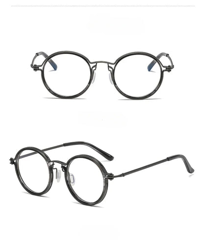 Vintage Round Metal Frame Anti Blue Light Blocking Glasses Women Men Fashion Optical Eyewear Reading Computer Eyeglasses