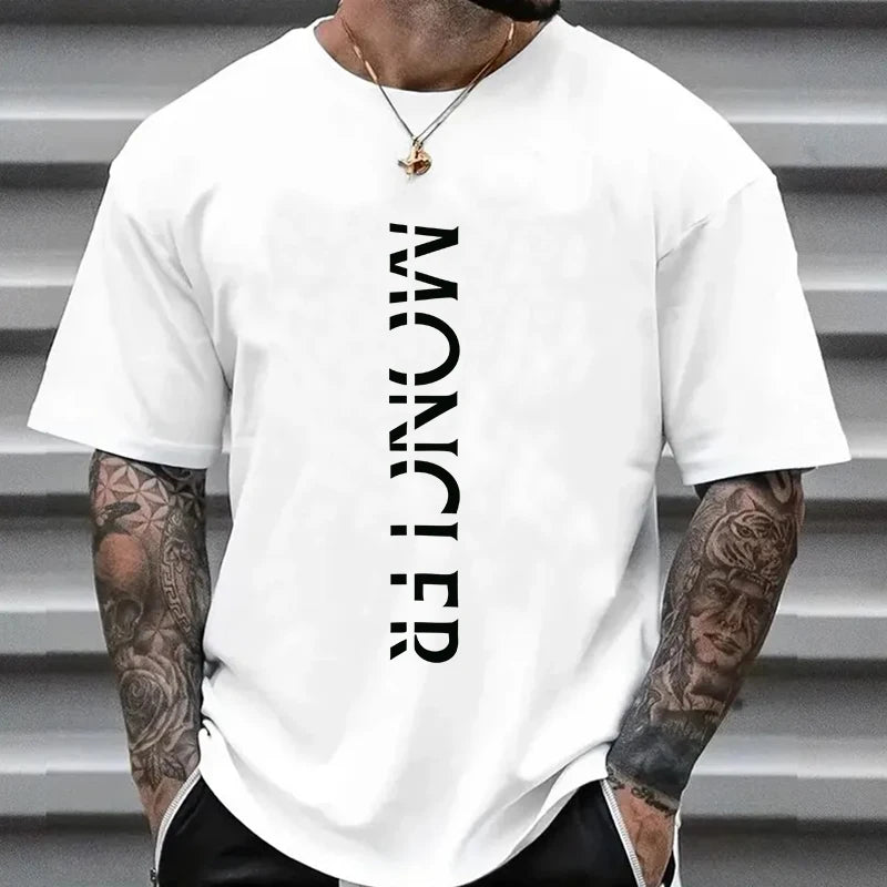 Summer Fashion Luxury Brand Y2KT-shirt 100%Cotton Flat Print Large Size Round Neck Short Sleeve Men's and Women's Top T-shirt