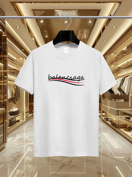 Parisian printed men's T-shirts, men's short-sleeved round-neck casual tops, international urban trends for summer and spring me