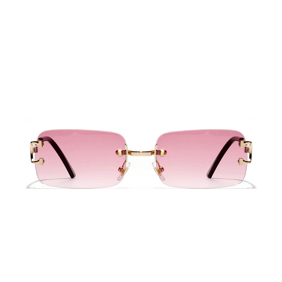 Ruiao 2025 rimless sunglasses UV400 fashion square metal glasses for men women designer man's brand sun shades for outdoor