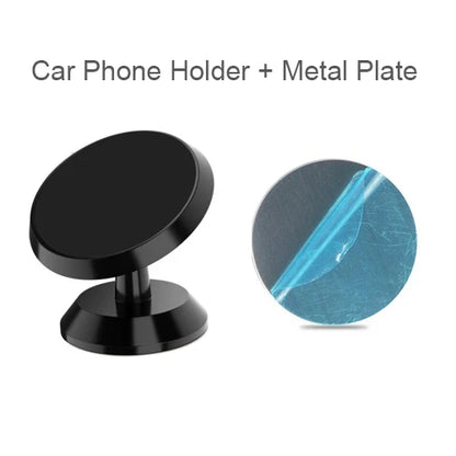 Magnetic Car Phone Holder Stand 360 Rotate For Huawei iPhone Samsung Magnet Mount Round Car Holder Dashboard Mobile Phone Holder