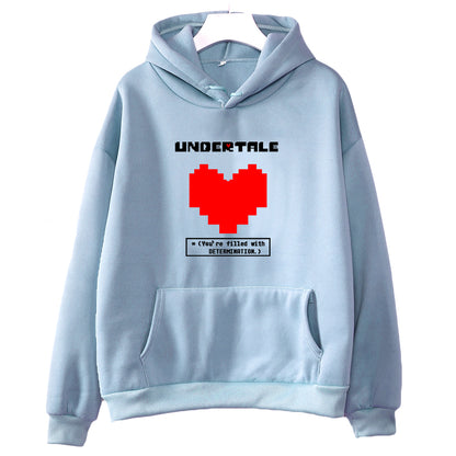 Undertale Game You're Filled with Determination Hoodies Women Casual Long Sleeve Sweatshirt for Winter/autumn Hooded Hoodie Girl