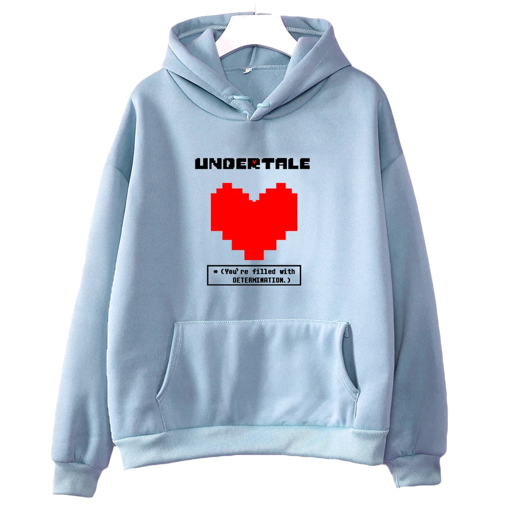 Undertale Game You're Filled with Determination Hoodies Women Casual Long Sleeve Sweatshirt for Winter/autumn Hooded Hoodie Girl