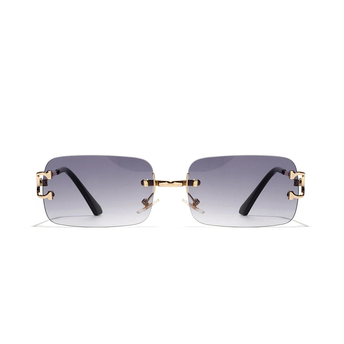 Ruiao 2025 rimless sunglasses UV400 fashion square metal glasses for men women designer man's brand sun shades for outdoor