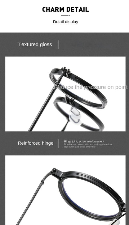 Vintage Round Metal Frame Anti Blue Light Blocking Glasses Women Men Fashion Optical Eyewear Reading Computer Eyeglasses