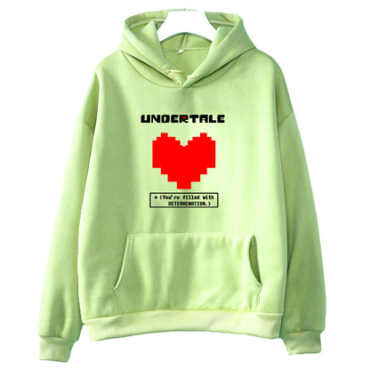 Undertale Game You're Filled with Determination Hoodies Women Casual Long Sleeve Sweatshirt for Winter/autumn Hooded Hoodie Girl