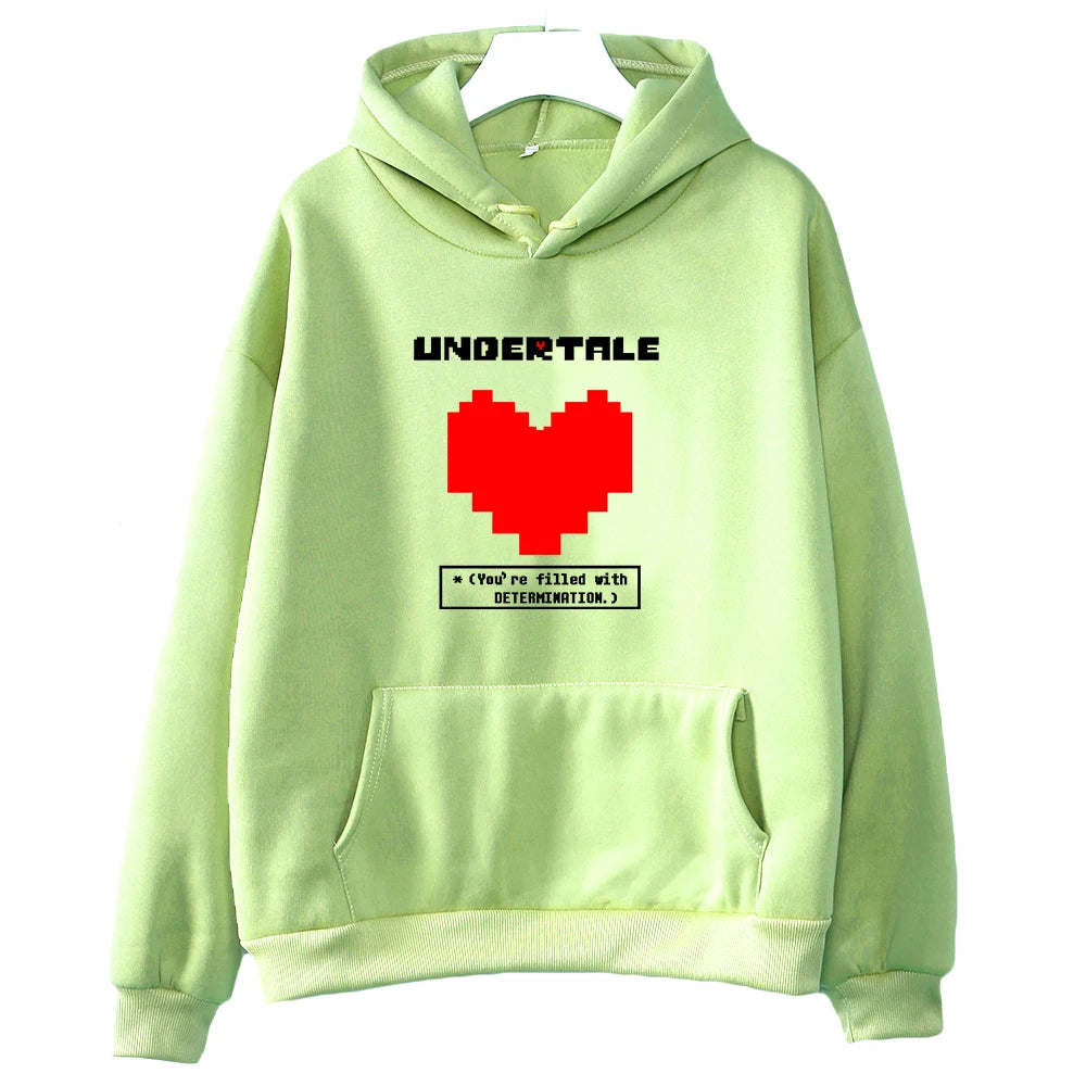 Undertale Game You're Filled with Determination Hoodies Women Casual Long Sleeve Sweatshirt for Winter/autumn Hooded Hoodie Girl
