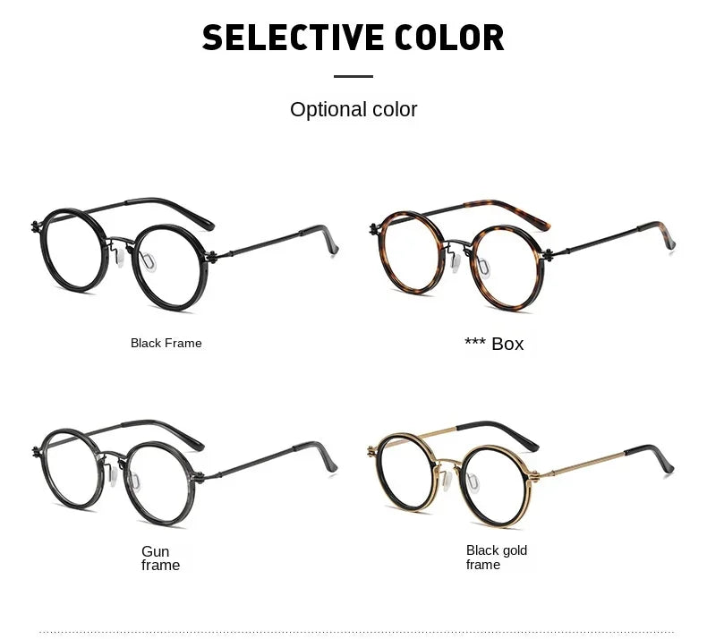 Vintage Round Metal Frame Anti Blue Light Blocking Glasses Women Men Fashion Optical Eyewear Reading Computer Eyeglasses
