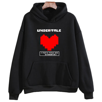 Undertale Game You're Filled with Determination Hoodies Women Casual Long Sleeve Sweatshirt for Winter/autumn Hooded Hoodie Girl