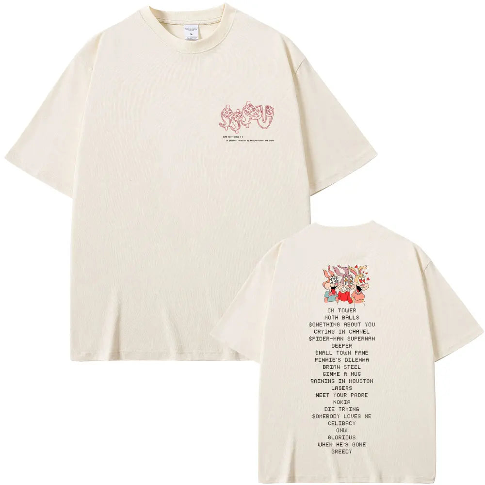 Drake and PartyNextDoor Some Sex Song 4 U 2025 T-shirt Men Women Harajuku O-neck Summer Casual T Shirt Cotton Tops Clothing Tee