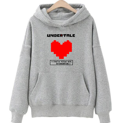 Undertale Game You're Filled with Determination Hoodies Women Casual Long Sleeve Sweatshirt for Winter/autumn Hooded Hoodie Girl