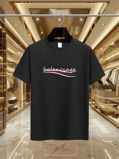 Parisian printed men's T-shirts, men's short-sleeved round-neck casual tops, international urban trends for summer and spring me