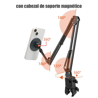 BFOLLOW Lazy Bracket Stand for Bed Desk with Tablet Mobile Phone Holder Magsafe Magnetic Mount iPhone Flexiable Boom Arm